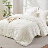 CozyLux Seersucker Bed in a Bag 5/7 Pieces All-Season Soft Comforter Sets