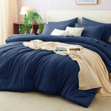 CozyLux Comforter Set Bed in a Bag Soft Bedding Comforter, All Season Microfiber Bed Sets with Down Alternative Comforter, Fitted Sheet, Flat Sheet, Pillow Shams and Pillowcases