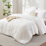 CozyLux Seersucker Bed in a Bag 5/7 Pieces All-Season Soft Comforter Sets