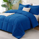 CozyLux Comforter Set - 3 Pieces Box Stitched Comforters, Soft Bed Set for All Seasons, Lightweight Bedding Sets with 1 Down Alternative Comforter and 2 Pillow Shams