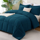 CozyLux Comforter Set - 3 Pieces Box Stitched Comforters, Soft Bed Set for All Seasons, Lightweight Bedding Sets with 1 Down Alternative Comforter and 2 Pillow Shams