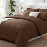 CozyLux Comforter Sets - 7 Pieces Bed in a Bag Set, Bedding Sets with All Season Quilted Comforter, Flat Sheet, Fitted Sheet, Pillowcases