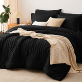 CozyLux Seersucker Bed in a Bag 5/7 Pieces All-Season Soft Comforter Sets
