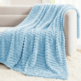 CozyLux Throw Blanket for Couch/bed, Ribbed Fleece, Soft Lightweight 300 GSM Layer for Couch and Lap Use, OEKO-TEX Certified, Machine Washable, All-Season Use