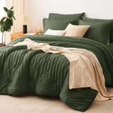 CozyLux Seersucker Bed in a Bag 5/7 Pieces All-Season Soft Comforter Sets