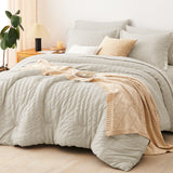 CozyLux Seersucker Bed in a Bag 5/7 Pieces All-Season Soft Comforter Sets