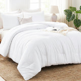 CozyLux Comforter Set 2/3 Pieces Solid Breathable Quilted Style Bedding Sets, Luxury Fluffy Soft Microfiber Down Alternative Comforter for All Seasons