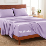 CozyLux 4-Piece Sheet Set, 21-Inch Extra Deep Pocket, Fits 18-21 Inch Mattresses with All-Around Elastic for a Secure Fit, OEKO-TEX Certified, Easy-Care Sheet Set for Everyday Use