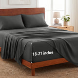 CozyLux 4-Piece Sheet Set, 21-Inch Extra Deep Pocket, Fits 18-21 Inch Mattresses with All-Around Elastic for a Secure Fit, OEKO-TEX Certified, Easy-Care Sheet Set for Everyday Use