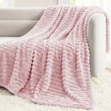 CozyLux Throw Blanket for Couch/bed, Ribbed Fleece, Soft Lightweight 300 GSM Layer for Couch and Lap Use, OEKO-TEX Certified, Machine Washable, All-Season Use