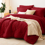 CozyLux Seersucker Bed in a Bag 5/7 Pieces All-Season Soft Comforter Sets