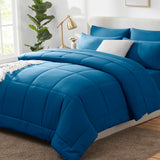 CozyLux Comforter Sets - 7 Pieces Bed in a Bag Set, Bedding Sets with All Season Quilted Comforter, Flat Sheet, Fitted Sheet, Pillowcases