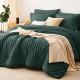 CozyLux Seersucker Bed in a Bag 5/7 Pieces All-Season Soft Comforter Sets