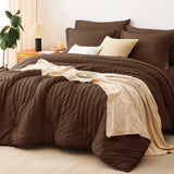 CozyLux Seersucker Bed in a Bag 5/7 Pieces All-Season Soft Comforter Sets