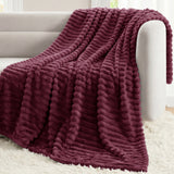 CozyLux Throw Blanket for Couch/bed, Ribbed Fleece, Soft Lightweight 300 GSM Layer for Couch and Lap Use, OEKO-TEX Certified, Machine Washable, All-Season Use