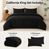 CozyLux Comforter Set 2/3 Pieces Solid Breathable Quilted Style Bedding Sets, Luxury Fluffy Soft Microfiber Down Alternative Comforter for All Seasons