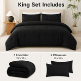 CozyLux Comforter Set 2/3 Pieces Solid Breathable Quilted Style Bedding Sets, Luxury Fluffy Soft Microfiber Down Alternative Comforter for All Seasons