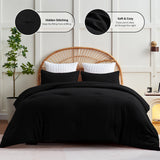 CozyLux Comforter Set 2/3 Pieces Solid Breathable Quilted Style Bedding Sets, Luxury Fluffy Soft Microfiber Down Alternative Comforter for All Seasons