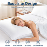 CozyLux Soft Supportive Bed Pillows for Side and Back Sleepers, Oeko-Tex Certified Down Alternative Filling, Hotel Quality Fluffy Sleeping Pillow, White