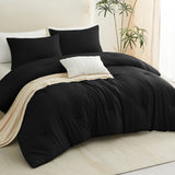 CozyLux Comforter Set 2/3 Pieces Solid Breathable Quilted Style Bedding Sets, Luxury Fluffy Soft Microfiber Down Alternative Comforter for All Seasons