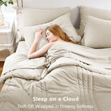 CozyLux Comforter Sets - 7 Piece Bed in a Bag Comforter Set with Sheets Luxury Bed Set All Seasons, Soft Bedding Set with Down Alternative Comforter, Sheets, Pillowcases & Shams