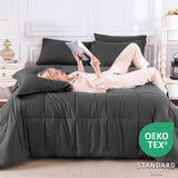 CozyLux Comforter Set - 7 Pieces Bed in a Bag, All Season Soft Bedding Set, Oeko-Tex Certified Bed Set with Down Alternative Comforter, Sheets, Pillowcases & Pillow Shams