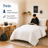 CozyLux Seersucker Bed in a Bag 5/7 Pieces All-Season Soft Comforter Sets