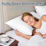 CozyLux Soft Supportive Bed Pillows for Side and Back Sleepers, Oeko-Tex Certified Down Alternative Filling, Hotel Quality Fluffy Sleeping Pillow, White