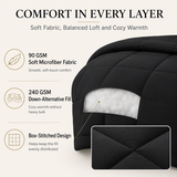 CozyLux Comforter Sets - 7 Pieces Bed in a Bag Set, Bedding Sets with All Season Quilted Comforter, Flat Sheet, Fitted Sheet, Pillowcases