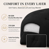 CozyLux Comforter Set 2/3 Pieces Solid Breathable Quilted Style Bedding Sets, Luxury Fluffy Soft Microfiber Down Alternative Comforter for All Seasons