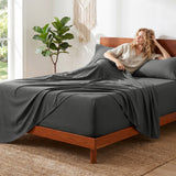 CozyLux 4-Piece Sheet Set, 21-Inch Extra Deep Pocket, Fits 18-21 Inch Mattresses with All-Around Elastic for a Secure Fit, OEKO-TEX Certified, Easy-Care Sheet Set for Everyday Use