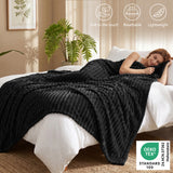 CozyLux Throw Blanket for Couch/bed, Ribbed Fleece, Soft Lightweight 300 GSM Layer for Couch and Lap Use, OEKO-TEX Certified, Machine Washable, All-Season Use