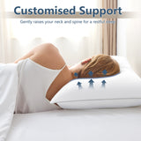 CozyLux Soft Supportive Bed Pillows for Side and Back Sleepers, Oeko-Tex Certified Down Alternative Filling, Hotel Quality Fluffy Sleeping Pillow, White