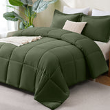 CozyLux Comforter Set - 3 Pieces Box Stitched Comforters, Soft Bed Set for All Seasons, Lightweight Bedding Sets with 1 Down Alternative Comforter and 2 Pillow Shams