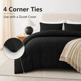 CozyLux Comforter Set 2/3 Pieces Solid Breathable Quilted Style Bedding Sets, Luxury Fluffy Soft Microfiber Down Alternative Comforter for All Seasons