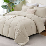 CozyLux Comforter Set - 3 Pieces Box Stitched Comforters, Soft Bed Set for All Seasons, Lightweight Bedding Sets with 1 Down Alternative Comforter and 2 Pillow Shams