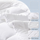 CozyLux Comforters Duvet Insert, All Season Quilted Bed Comforter, Box Stitched Down Alternative Duvet with 8 Corner Tabs, Gifts for Women Men