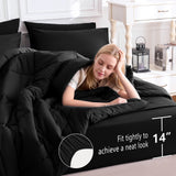 CozyLux Comforter Sets - 7 Pieces Bed in a Bag Set, Bedding Sets with All Season Quilted Comforter, Flat Sheet, Fitted Sheet, Pillowcases