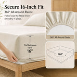 CozyLux Bamboo Sheets, 100% Rayon Derived from Bamboo, Sateen Weave, OEKO-TEX Certified, 240 TC Sateen, 16-Inch Deep Pocket 360° Elastic, Silky & Breathable Feel for Hot Sleepers