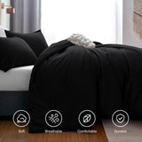 CozyLux Comforter Set 2/3 Pieces Solid Breathable Quilted Style Bedding Sets, Luxury Fluffy Soft Microfiber Down Alternative Comforter for All Seasons