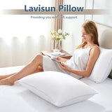 CozyLux Soft Supportive Bed Pillows for Side and Back Sleepers, Oeko-Tex Certified Down Alternative Filling, Hotel Quality Fluffy Sleeping Pillow, White