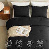 CozyLux Comforter Set 2/3 Pieces Solid Breathable Quilted Style Bedding Sets, Luxury Fluffy Soft Microfiber Down Alternative Comforter for All Seasons