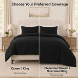 CozyLux Comforter Set 2/3 Pieces Solid Breathable Quilted Style Bedding Sets, Luxury Fluffy Soft Microfiber Down Alternative Comforter for All Seasons