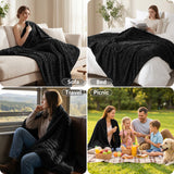 CozyLux Throw Blanket for Couch/bed, Ribbed Fleece, Soft Lightweight 300 GSM Layer for Couch and Lap Use, OEKO-TEX Certified, Machine Washable, All-Season Use