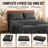 CozyLux 4-Piece Sheet Set, 21-Inch Extra Deep Pocket, Fits 18-21 Inch Mattresses with All-Around Elastic for a Secure Fit, OEKO-TEX Certified, Easy-Care Sheet Set for Everyday Use