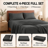 CozyLux 4-Piece Sheet Set, 21-Inch Extra Deep Pocket, Fits 18-21 Inch Mattresses with All-Around Elastic for a Secure Fit, OEKO-TEX Certified, Easy-Care Sheet Set for Everyday Use