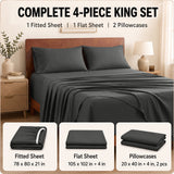 CozyLux 4-Piece Sheet Set, 21-Inch Extra Deep Pocket, Fits 18-21 Inch Mattresses with All-Around Elastic for a Secure Fit, OEKO-TEX Certified, Easy-Care Sheet Set for Everyday Use