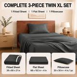 CozyLux 4-Piece Sheet Set, 21-Inch Extra Deep Pocket, Fits 18-21 Inch Mattresses with All-Around Elastic for a Secure Fit, OEKO-TEX Certified, Easy-Care Sheet Set for Everyday Use