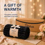 CozyLux Throw Blanket for Couch/bed, Ribbed Fleece, Soft Lightweight 300 GSM Layer for Couch and Lap Use, OEKO-TEX Certified, Machine Washable, All-Season Use