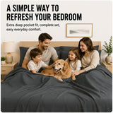 CozyLux Sheet Set 6-Piece, 21-Inch Deep Pocket, Soft Feel, Fits 18-21 Inch Mattresses, 4 Pillowcases, 90 GSM Lightweight Microfiber, 360° All-Around Elastic, OEKO-TEX